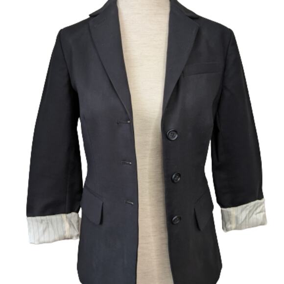 Gap 3 Button Classic Black Blazer Sz 0 - Picture 6 of 12